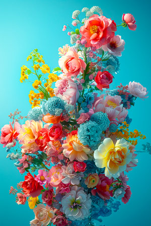 Cosmic Floral Symphony: A Futuristic 3D Exploration of Volumetric Light in 8K created with Generative AI technologyの素材