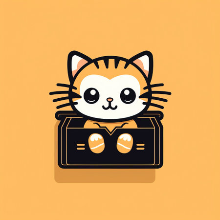 The Adventures of Box Cat: A Feline's Journey through the Digital Realm created with Generative AI technologyの素材