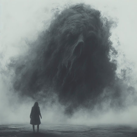 Alien Beast: The Mysterious Black Fog in the Sky created with Generative AI technologyの素材