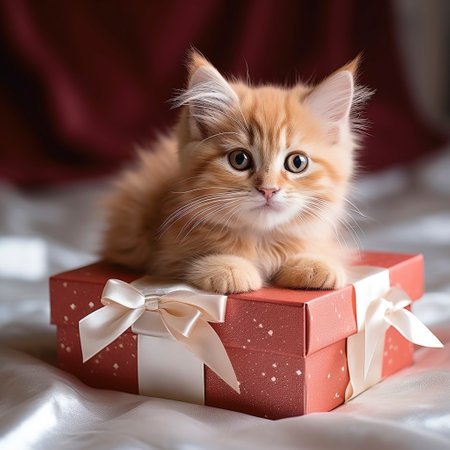Feline Surprise: A Cat-Shaped Gift Box Adventure created with Generative AI technologyの素材