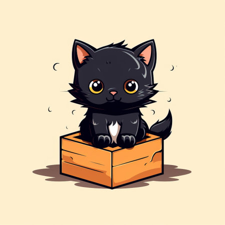 Box Cat Adventures: A Whisker-Twitching Journey Through the Digital Realm created with Generative AI technologyの素材