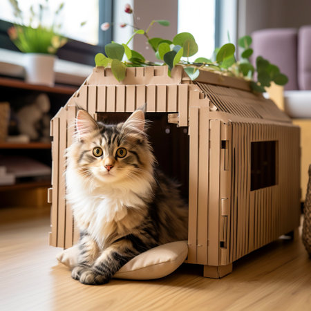 Build Your Own Cardboard Cat and Dog Kennel: A Fun DIY Project created with Generative AI technologyの素材