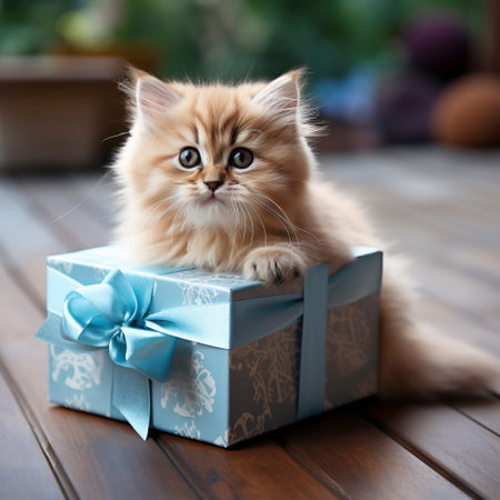 Feline Surprise: A Cat-Shaped Gift Box for the Purrfect Present created with Generative AI technologyの素材