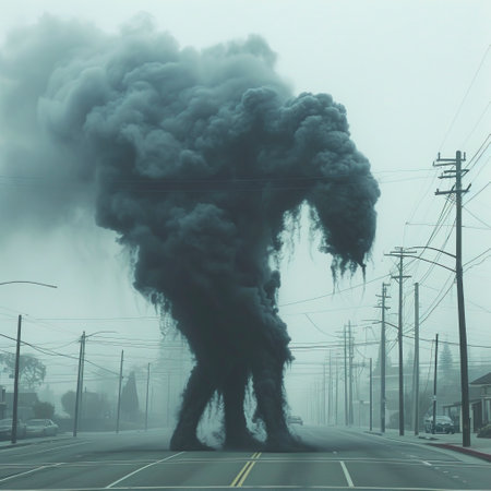 Alien Beast: A Mysterious Shape in the Sky created with Generative AI technologyの素材