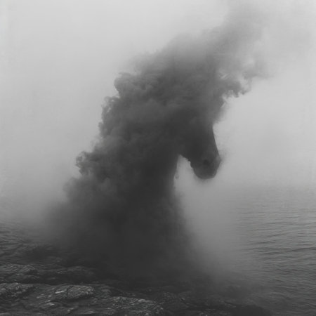 Alien Beast: The Enigmatic Black Fog in the Sky created with Generative AI technologyの素材