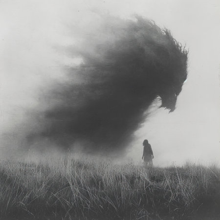 Alien Beast: The Mysterious Black Fog in the Sky created with Generative AI technologyの素材