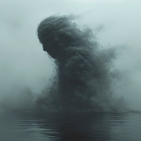 The Alien Beast: A Mysterious Black Fog in the Sky created with Generative AI technologyの素材