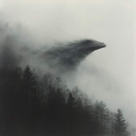 Alien Beast: The Mysterious Black Fog in the Sky created with Generative AI technologyの素材