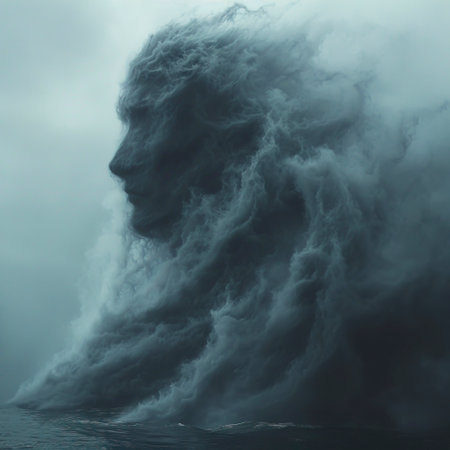 Mysterious Creature: The Enigmatic Black Fog in the Sky created with Generative AI technologyの素材