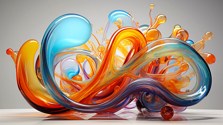 Fluid Glass: The Colorful and Photo-Realistic Organic Life Form created with Generative AI technologyの素材