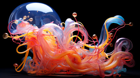 Fluid Glass: The Colorful and Photo-Realistic Organic Life Form Created with Generative AI Technologyの素材