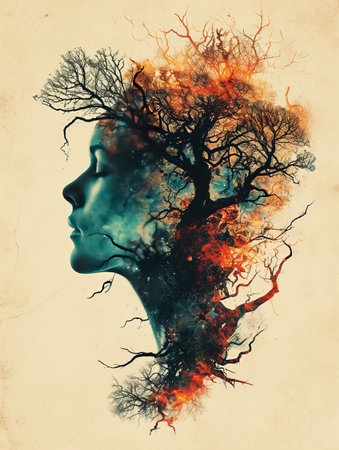 Harmony of Thought: Exploring Neural Networks Through Minimalist Poster Art in Cultures of the Mind created with Generative AI technologyの素材
