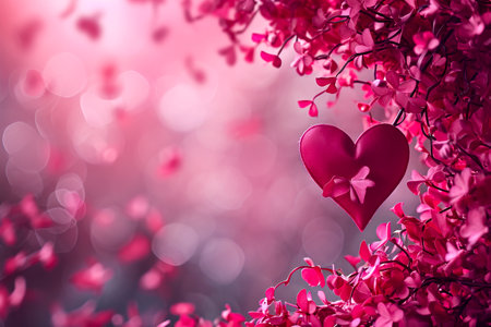 Romantic Hearts Valentine's Day Border for Your Special Moments, created with Generative AI technologyの素材