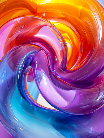 Vibrant 3D Whirlpool Tube: A Stunning Close-Up of Colorful Gradients created with Generative AI technologyの素材