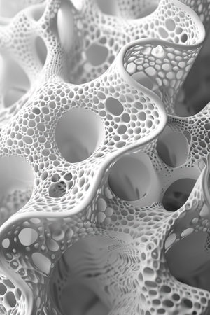 Organic Lace Wavey Structure: A Cinematic Journey Through Realistic HD Photography, created with Generative AI technology.の素材