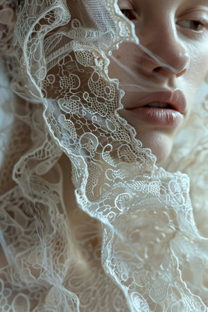 Organic Lace Wavey Structure: A Cinematic Journey Through Realistic HD Photography created with Generative AI technologyの素材