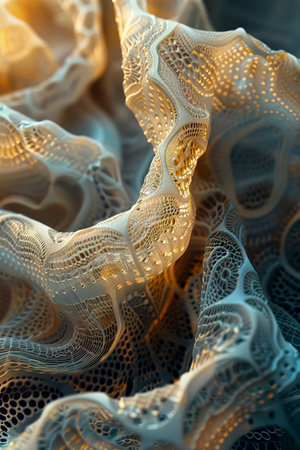 Organic Lace Wavey Structure: A Cinematic Journey Through Realistic HD Photography Created with Generative AI Technologyの素材