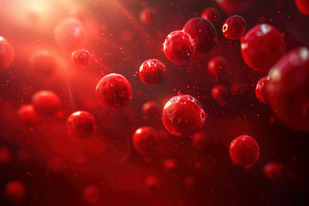 The Red Virus Balls: A Dynamic Background for Your Designs created with Generative AI technologyの素材