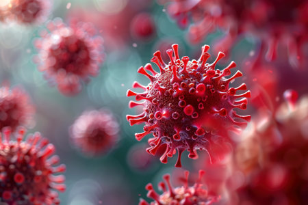 Infectious Red Balls: A Dynamic Background created with Generative AI technologyの素材