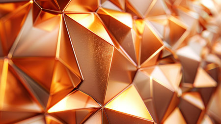Stunning Ultra HD Copper Triangle Back Wall in Cinema Quality 3D Rendering, crafted with Generative AI technologyの素材