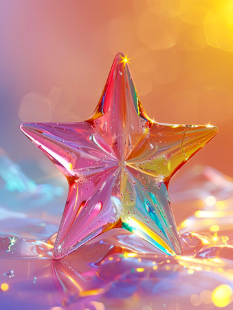 Dreamy Starlight: A Symmetrical and Vivid Acrylic Creation, created with Generative AI technologyの素材