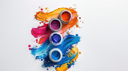 Unleashing Vibrant Creativity: Dynamic Brushstrokes and Splatters created with Generative AI technologyの素材
