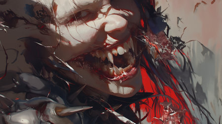 Enigmatic Seduction: Mesmerizing Vampire Allure and Spellbinding Imagery created with Generative AI technologyの素材