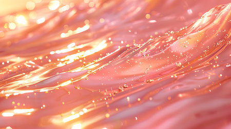 Enchanting Holographic Dreamscapes: Light Pink and Gold Acid Designs with Photorealistic Detailing, Created with Generative AI Technologyの素材