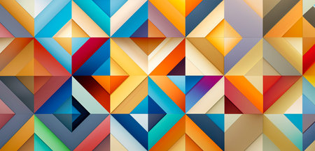 Vibrant Geometric Patterns for a Modern Aesthetic Backdrop created with Generative AI technologyの素材