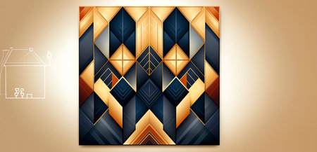 Vibrant Geometric Artwork Inspired by Future Trends created with Generative AI technologyの素材