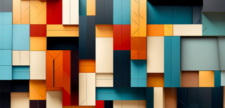 Vibrant Geometric Patterns: Colorful Designs for Graphic Backgrounds Created with Generative AI Technologyの素材