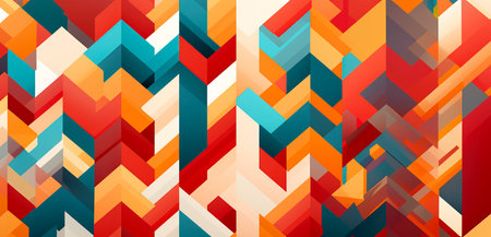 Vibrant Geometric Patterns for Graphic Design Backgrounds created with Generative AI technologyの素材