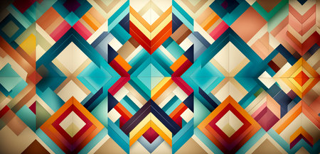 Vibrant Geometric Patterns for a Modern Aesthetic, created with Generative AI technologyの素材