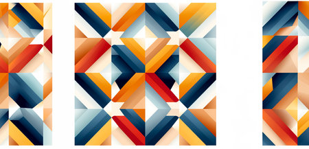 Vibrant Geometric Patterns for Dynamic Wallpapers created with Generative AI technologyの素材