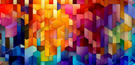 Vibrant Geometric Patterns in Futuristic Style, Crafted with Generative AI Technologyの素材