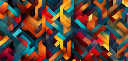 Abstract Geometric Patterns for Digital Prints and Web Designs with a Trendy Textured Look, created with Generative AI technologyの素材