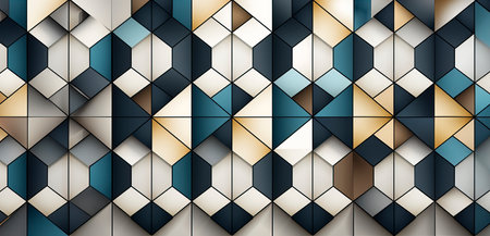 Vibrant Geometric Patterns for a Modern Aesthetic Backdrop created with Generative AI technologyの素材
