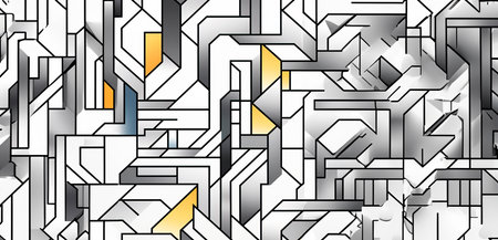 Vibrant Geometric Artwork: Cutting-Edge Polygon Patterns created with Generative AI technologyの素材