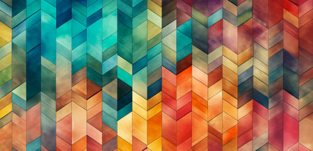 Vibrant Geometric Artwork: Embracing Futuristic Polygon Patterns created with Generative AI technologyの素材