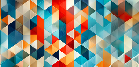 Geometric Colorful Background with Polygonal Shapes created with Generative AI technologyの素材
