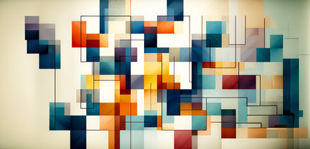 Vibrant Geometric Patterns for Dynamic Wallpaper Backgrounds created with Generative AI technologyの素材