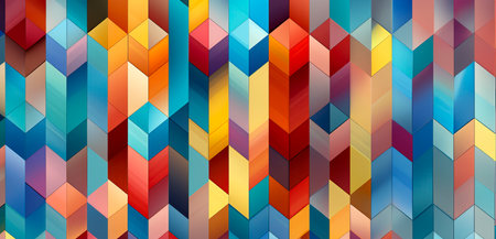 Vibrant Geometric Designs Take Center Stage in this Futuristic Polygon Pattern, Perfect for Cutting-Edge Creations created with Generative AI technologyの素材