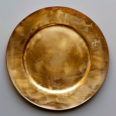 Gleaming Gold Platter A Shimmering Collection of Stunning Images created with Generative AI technologyの素材