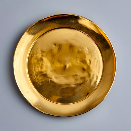 Gleaming Gold Platter A Luxurious Touch for Restaurant Websites created with Generative AI technologyの素材