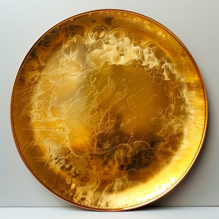 Gleaming Gold Platter A Luxurious Touch for Restaurant Websites created with Generative AI technologyの素材