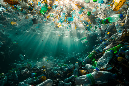 Beneath the Surface The Devastating Impact of Plastic Pollution in the Deep Sea created with Generative AI technologyの素材