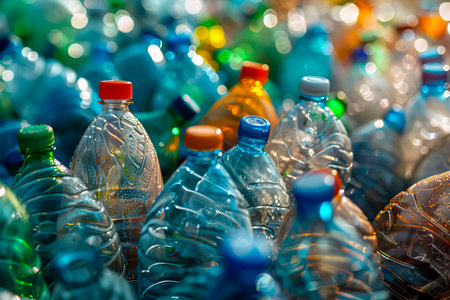 Revolutionizing Environmental Awareness Through Colored Plastic and Plastic Recycling Solutions for Combatting Pollution created with Generative AI technologyの素材