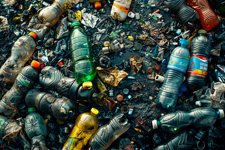 Plastic Pollution Unveiling the Aftermath of Overconsumption created with Generative AI technologyの素材