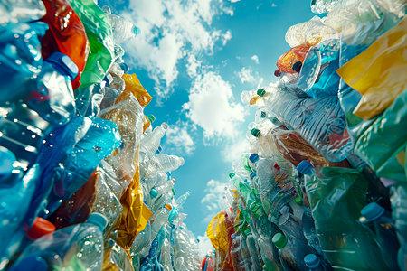 Revolutionizing Plastic Recycling and Combatting Environmental Pollution in UltraRealistic 32K Creative Backgrounds created with Generative AI technologyの素材