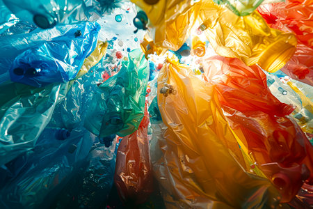 EcoFriendly Solutions for Plastic Recycling and Environmental Pollution. 32K UltraRealistic Creative Background, created with Generative AI technology.の素材